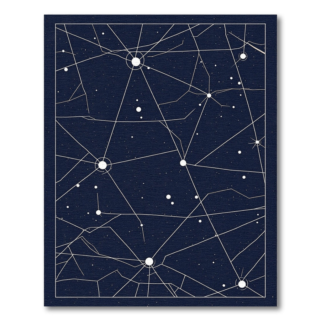 Celestial Blue Starburst Geometric Connectors Rug