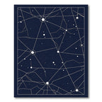 Celestial Blue Starburst Geometric Connectors Rug