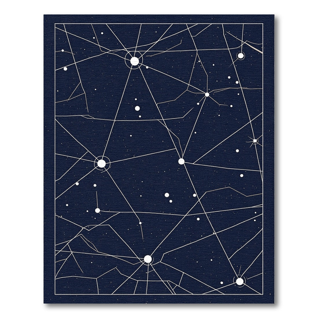 Celestial Blue Starburst Geometric Connectors Rug