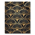 Elegant Black and Gold Art Deco Fan Rug