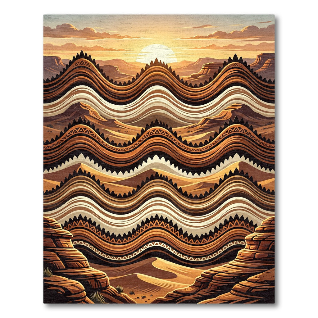 Wavy Desert Landscape Sunset Rug