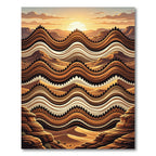 Wavy Desert Landscape Sunset Rug