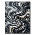 Monochromatic Swirl Marbling Agate Accents Rug