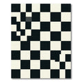 Modern Monochrome Geometric Checkerboard Grid Rug