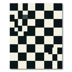 Modern Monochrome Geometric Checkerboard Grid Rug