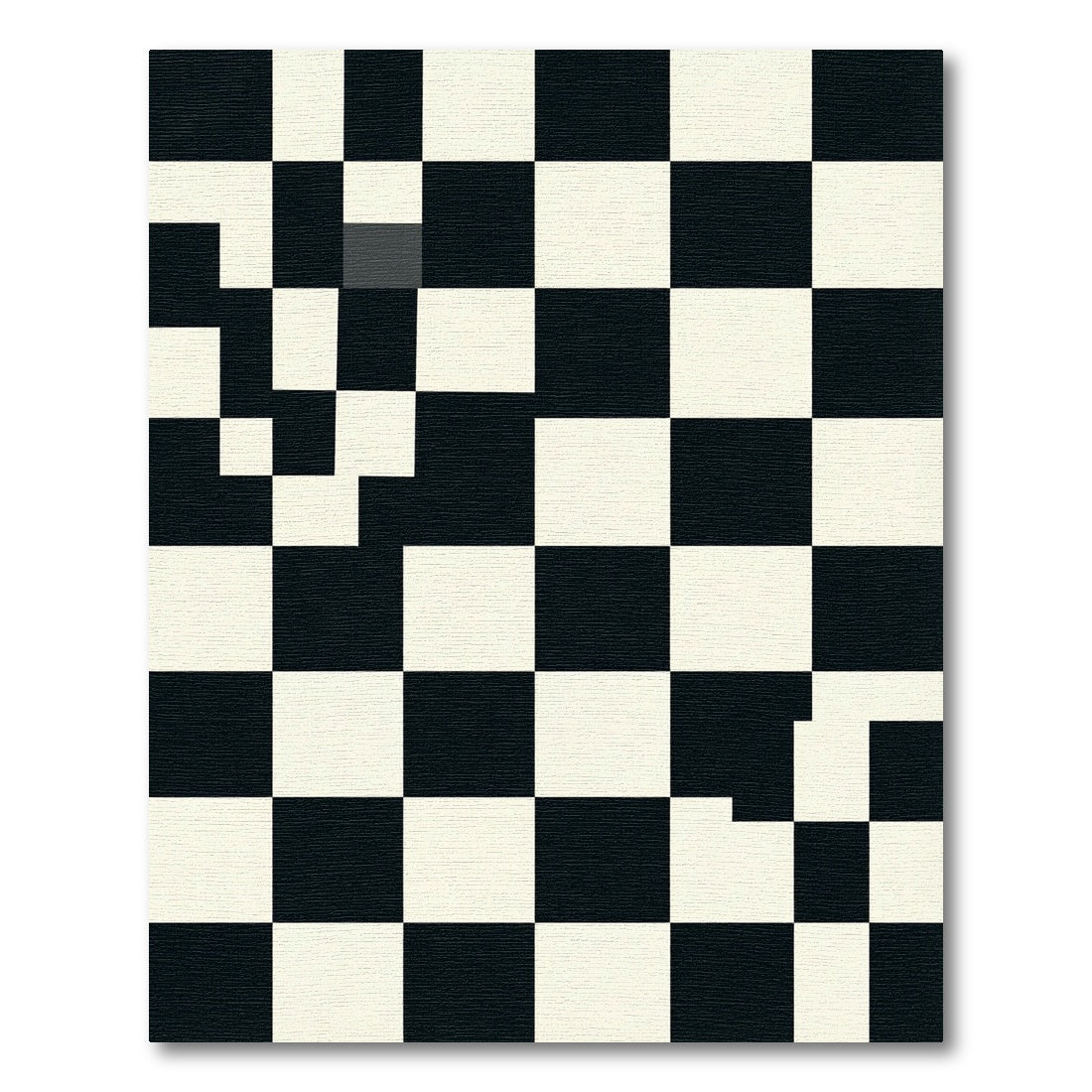 Modern Monochrome Geometric Checkerboard Grid Rug