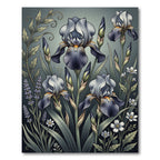 Serene Blue Iris Botanical Garden Rug