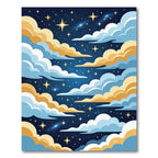 Cosmic Starry Night Cloudscape Rug