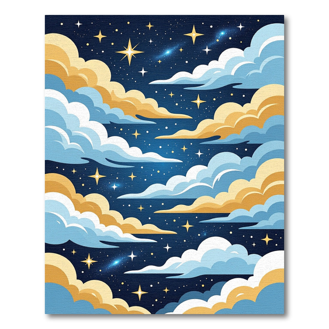 Cosmic Starry Night Cloudscape Rug