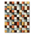 Mid Century Cubes Terracotta Teal Rug