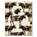 Rustic Brown and White Cow Farmhouse Rug