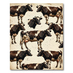 Rustic Brown and White Cow Farmhouse Rug