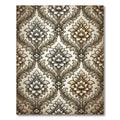 Antique Gold Floral Damask Baroque Repeat Rug