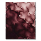Deep Burgundy Abstract Alcohol Ink Swirl Rug