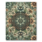 Sage Floral Medallion Botanical Garden Rug