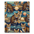 Tiger Ocean Wave Seashell Composition Rug