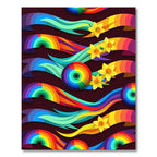 Rainbow Ribbon Daffodil Whimsical Composition Rug