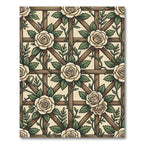 Cream Rose Trellis Botanical Garden Rug