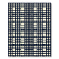 Navy Cream Plaid Tartan Grid Rug