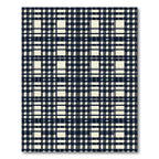 Navy Cream Plaid Tartan Grid Rug