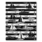 Nautical Sailboat Marine Compass Stripe Rug