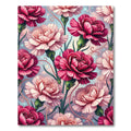 Blush And Crimson Carnation Floral Rug