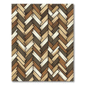 Neutral Earthy Herringbone Wood Grain Rug