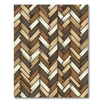 Neutral Earthy Herringbone Wood Grain Rug