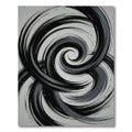 Minimalist Monochrome Abstract Swirl Art Rug