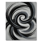 Minimalist Monochrome Abstract Swirl Art Rug