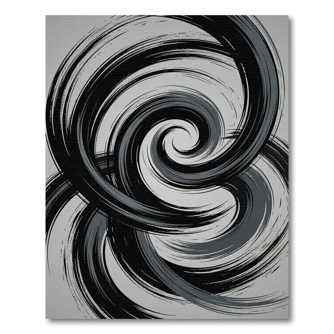 Minimalist Monochrome Abstract Swirl Art Rug