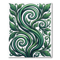 Lush Emerald Green Scrollwork Foliage Rug