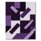 Modern Purple Geometric Rectangular Abstract Rug