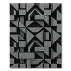 Modern Architectural Charcoal 3D Geometric Rug
