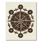 Bronze Celestial Compass Radial Medallion Rug