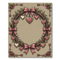 Pink Valentine Heart Wreath Garden Rug