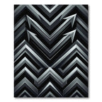 Monochromatic Metallic Arrow Chevron Rug