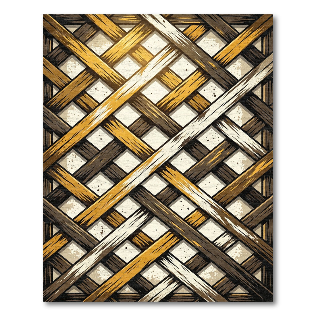 Natural Woven Wood Texture Rug