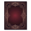 Ornate Burgundy Copper Filigree Frame Rug