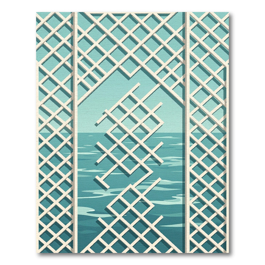 Teal Lattice Geometric Aqua Vista Rug