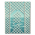 Teal Lattice Geometric Aqua Vista Rug