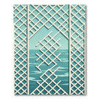 Teal Lattice Geometric Aqua Vista Rug