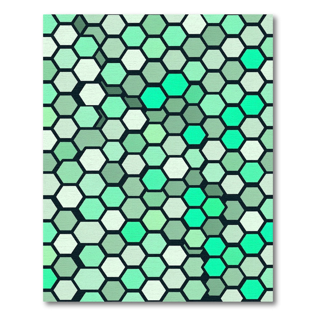 Aqua Green Hexagon Array Rug