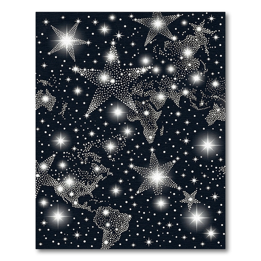 Cosmic Starry World Map Rug