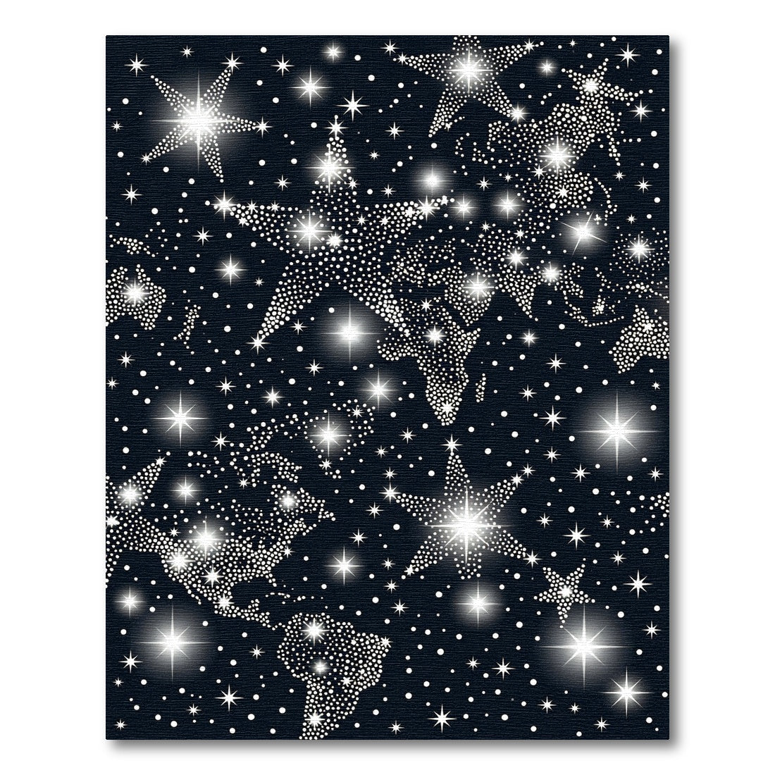 Cosmic Starry World Map Rug