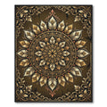 Gilded Feathered Mandala Bronze Medallion Rug