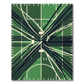 Abstract Geometric Field Forest Green Accent Rug