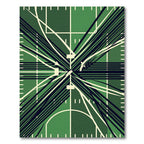 Abstract Geometric Field Forest Green Accent Rug