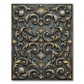 Ornate Metallic Baroque Scrolled Filigree Rug