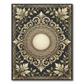 Ornate Gold Leaf Scrollwork Centerpiece Rug